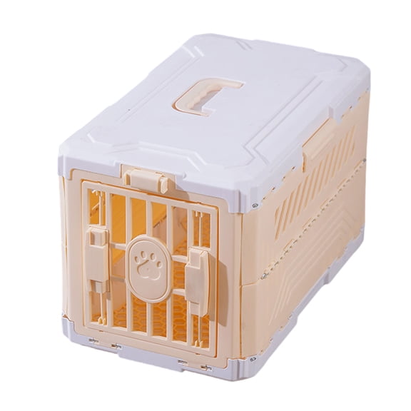 Ventilated Pet Transport Box for Cats Small Dogs, Folding Hard Shell Crate with Front Latch Door, Travel Handle