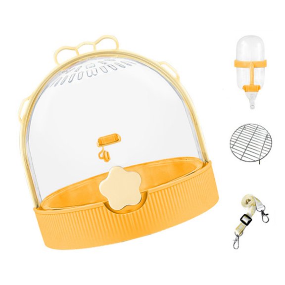 Ventilated Portable Bird Cage For Outdoor Travel Spacious Design With Removable Grids Base And Attached Water Bottle