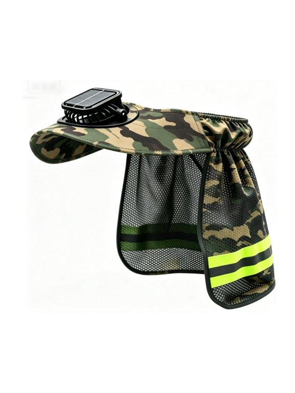 Ventilated Shield Sun Hat for Construction Outdoor Work With Optional Wear Design And Built-in Fan Solution