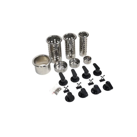 Ventilated Stainless Steel Tube Insert Set (3", 2.5", 2", 1.5") & Wire Management Turn Knob Kit