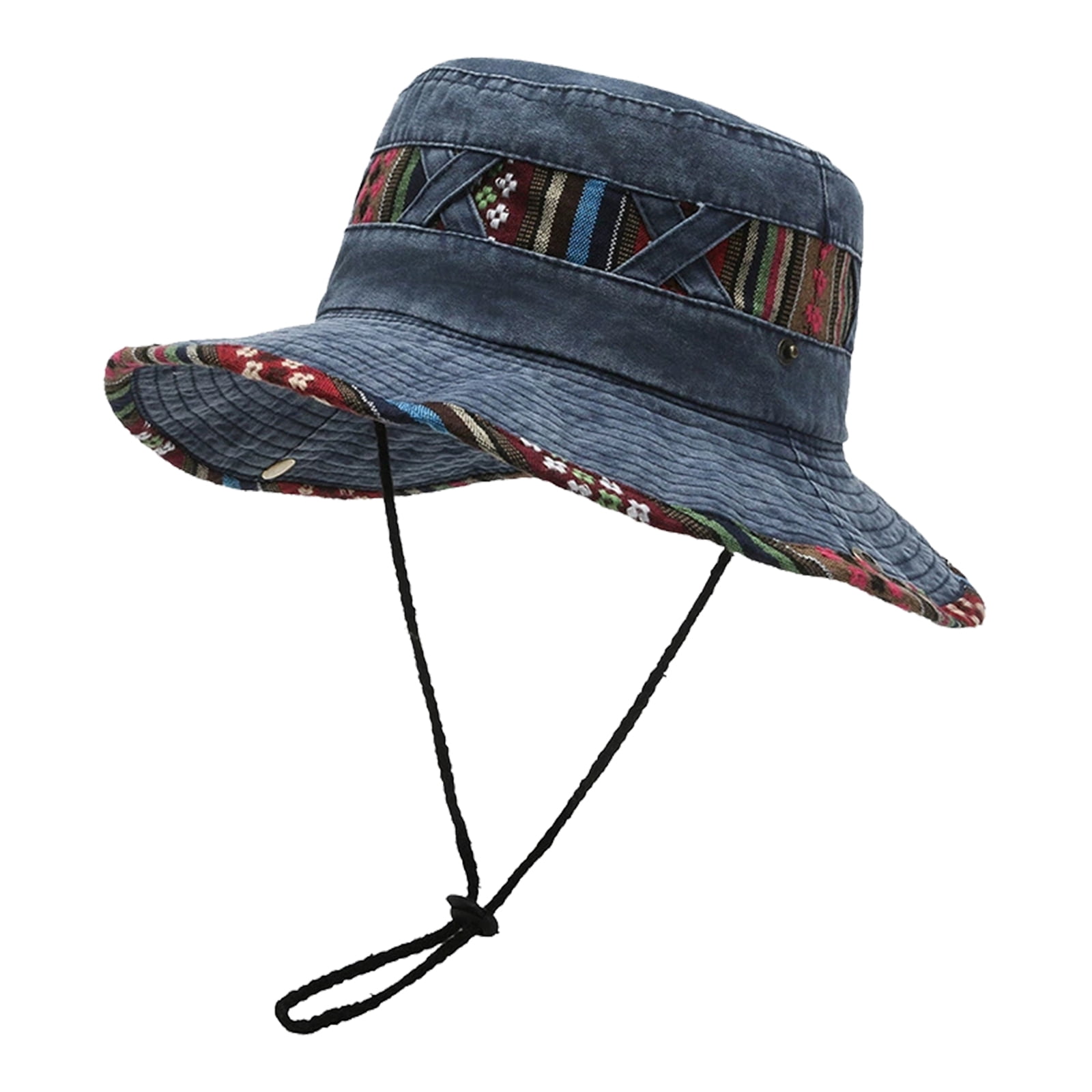 Ventilated Tribal Pattern Fisherman Hat Sturdy Cotton Blend Foldable ...