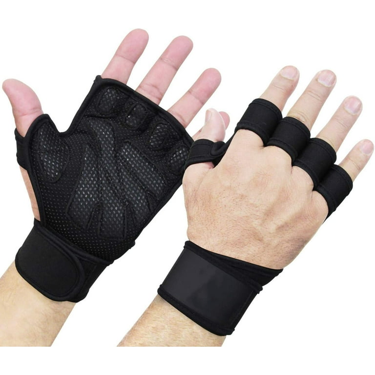 Ventilated Weight Lifting Workout Gloves with Built in Wrist Wraps for Men and Women Great for Gym Fitness Cross Training Hand Support Weightlifting BlackC Walmart