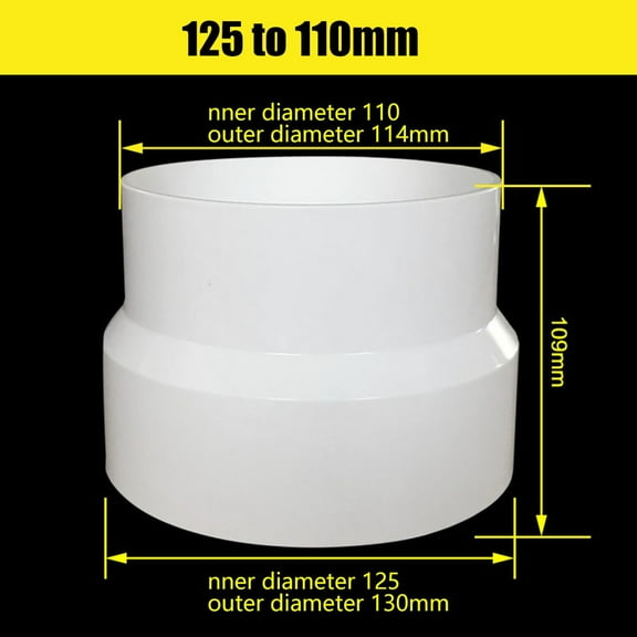 Ventilation Pipe Reducer Adapter Pipe Fittings 100to75 /125to110 / 150to110 ABS