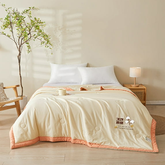 Ventilation Quilt Qwtwty Machine Washable Lightweight Cotton Quilt - Ideal for AirConditioned Rooms All-Season Cool Comfort Easy Care 110x150cm/43.3x59.05in