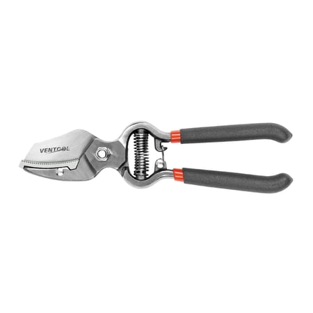 Ventool 8" Sharp Bypass Pruning Shears, Power-lever Anvil Pruner