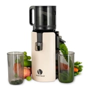 Ventray Cold Press Juicer, 4.7" Large Feed Chute Masticating Juicer with Extended Extraction Tech for Vegetables & Fruits, Easy Clean Design and High Juice Yield - Ivory