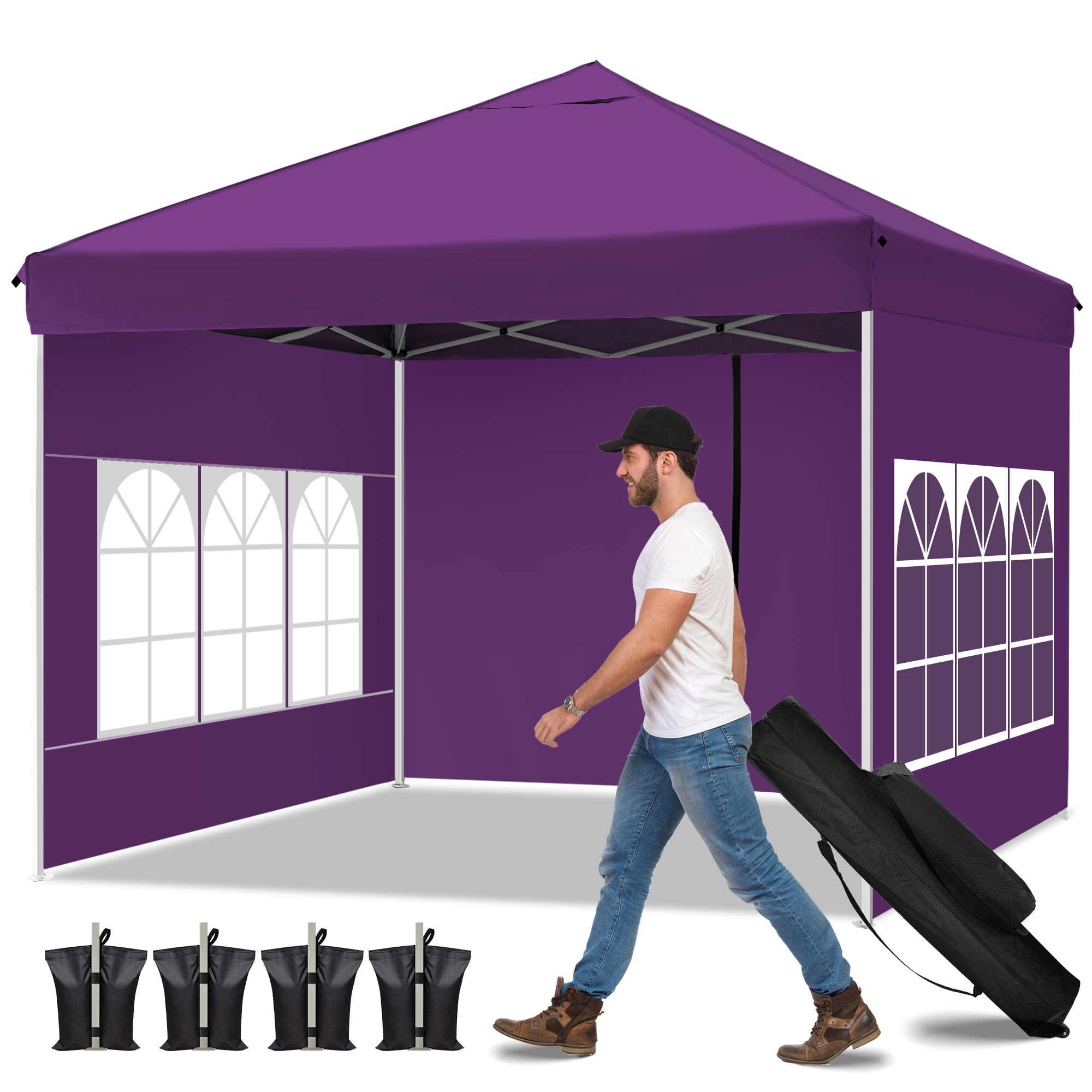 VentuLodge 10' x 10' Pop up Canopy Tent with Sidewalls, Windows,