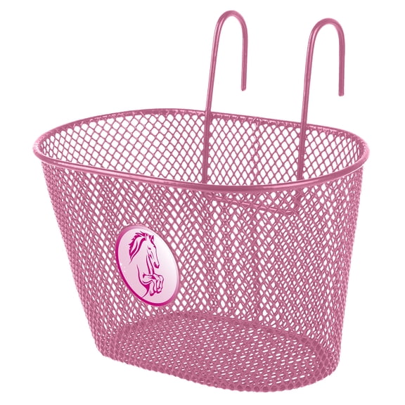 Ventura Child Wire Bicycle Basket, Pink Unicorn, Steel