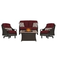 thumbnail image 1 of Ventura Fire Pit Chat Set with Tan Porcelain Tile Top, Red - 4 Piece, 1 of 1