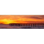 Ventura Pier and Pacific at sunset Ventura California Canvas Art - Panoramic Images 27 x 9