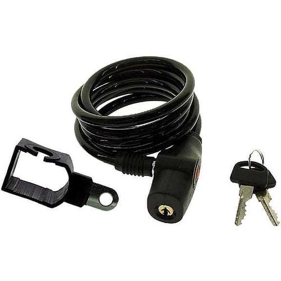 Ventura Spiral Cable Integrated key Lock, Black