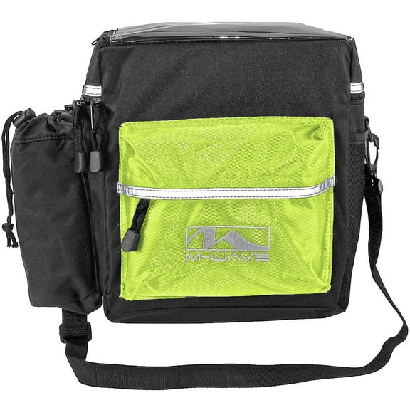 Ventura Utrecht Handlebar Bicycle Bag, Black/Green