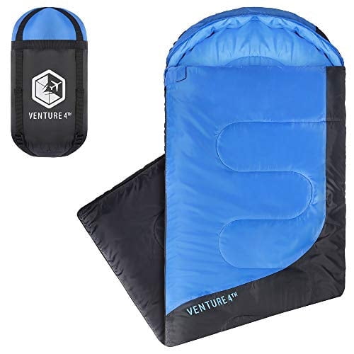 VENTURE 4TH Summer Single Sleeping Bag for Camping - Blue/Gray