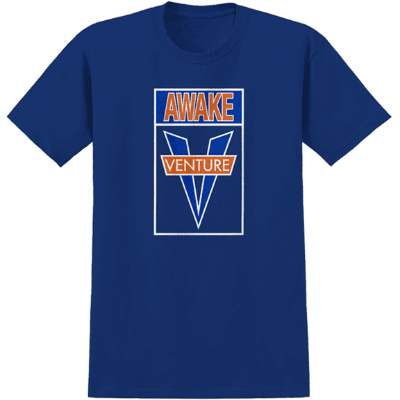 Venture Awake Short Sleeve T-Shirt Royal White Orange Blue, Medium, Men's