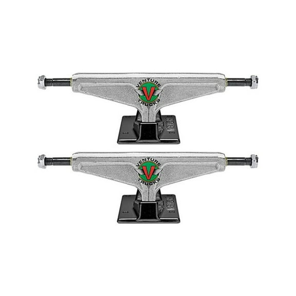 Venture Low V-Hollow Original Wings Skateboard Trucks Polished Black - Hanger 5" Axle 7.75" (Set of 2)