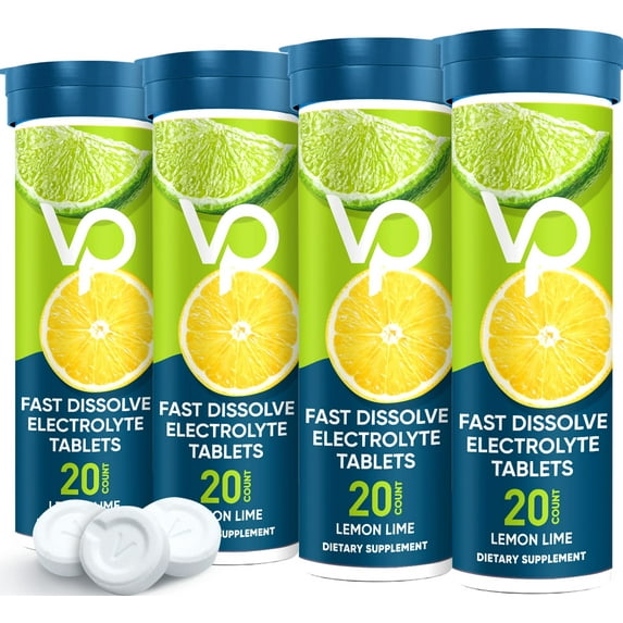 Venture Pal Chewable Electrolyte Tablets, 80 Count Fast-Dissolve Sugar-Free Stick Salt Tablets - Variety Pack for Rapid Hydration, Outdoor Running, Hiking, Sports | Keto & Vegan Friendly | 4 Pack