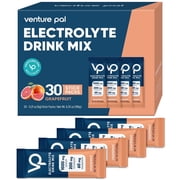 Venture Pal High Sodium Sugar-Free Electrolyte Powder Packets - Hydration Packets with Sodium, Potassium & Magnesium | Zero Calories | Keto, Vegan, and Paleo Friendly | 30 Sticks-Grapefruit Flavor