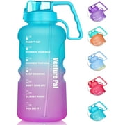 Venture Pal Large 128 oz Motivational Water Bottle with Straw & Time Marker