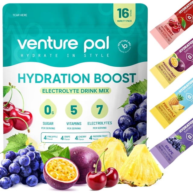 Venture Pal Sugar Free Electrolyte Powder Packets - Daily Drink Mix | 5 ...