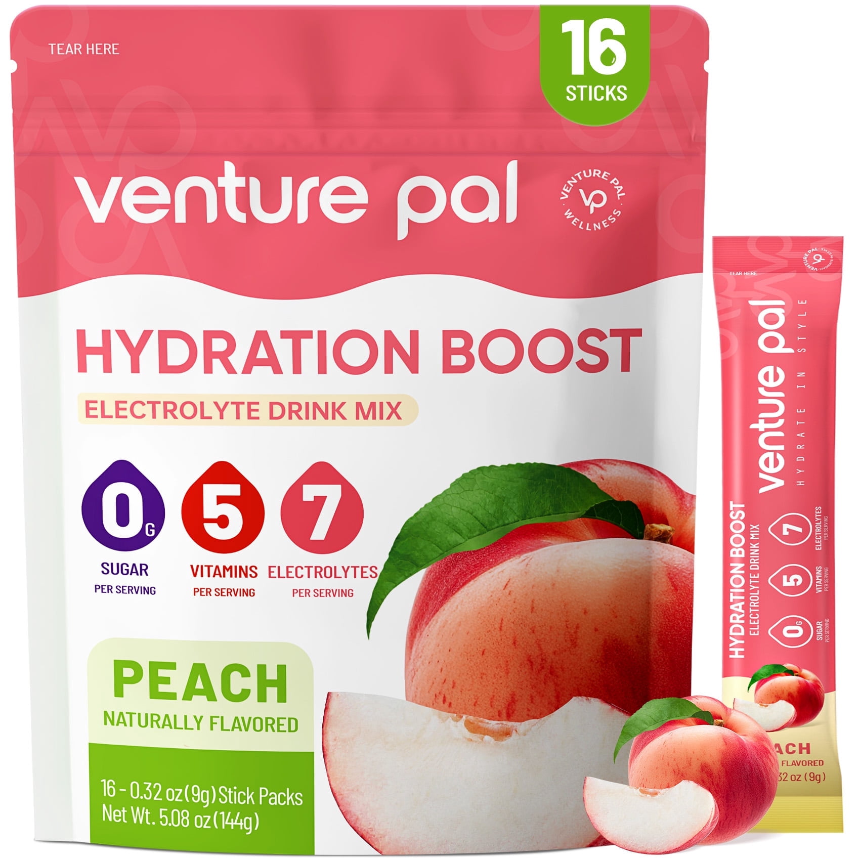 Venture Pal Sugar Free Electrolyte Powder Packets - Daily Hydration Packets | Electrolytes Drink Mix with 5 Vitamins & 7 Electrolytes | Keto Friendly | Non-GMO 
