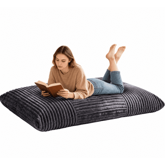 Venuezy Adult Bean Bag Chair 3 in 1 Convertible Large Bean Bag Sofa, Convertible Floor Sofa to Mattress, Memory Foam Beanbag Chair with Washable Cover, Multi Functional Lounge Couch for Any Occassion