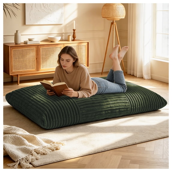 Venuezy Adult Bean Bag Chair 3 in 1 Convertible Large Bean Bag Sofa, Convertible Floor Sofa to Mattress, Memory Foam Beanbag Chair with Washable Cover, Multi Functional Lounge Couch for Any Occassion