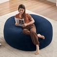 thumbnail image 1 of Venuezy Bean Bag Chair 5Ft, Memory Foam Filled, Super Soft Plush, Beanbag Chairs for Adults, Soft Sofa with Removable Flannel Cover, Round Couch for Living Room, Bedroom, Apartment & Reading Nook, 1 of 10