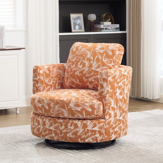 Venuezy Swivel Accent Barrel Chair, 360 Degree Rotating Club Leisure ...