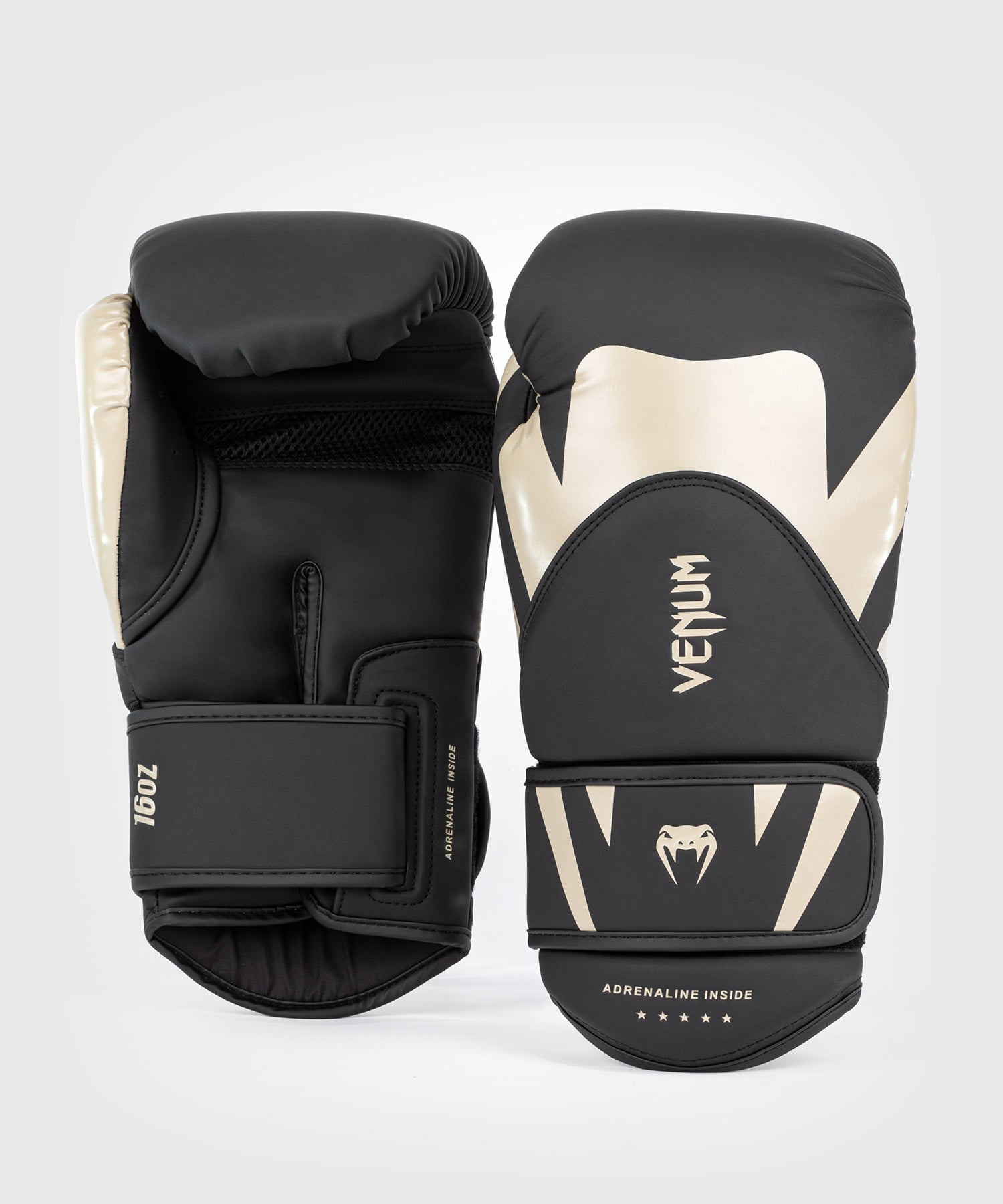 Venum Challenger 4.0 Boxing Gloves - Black/Beige - 16-Ounce