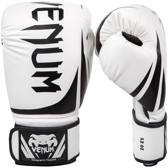Venum Challenger lightweight Boxing Gloves for Striking Training, White & Black, 16 oz