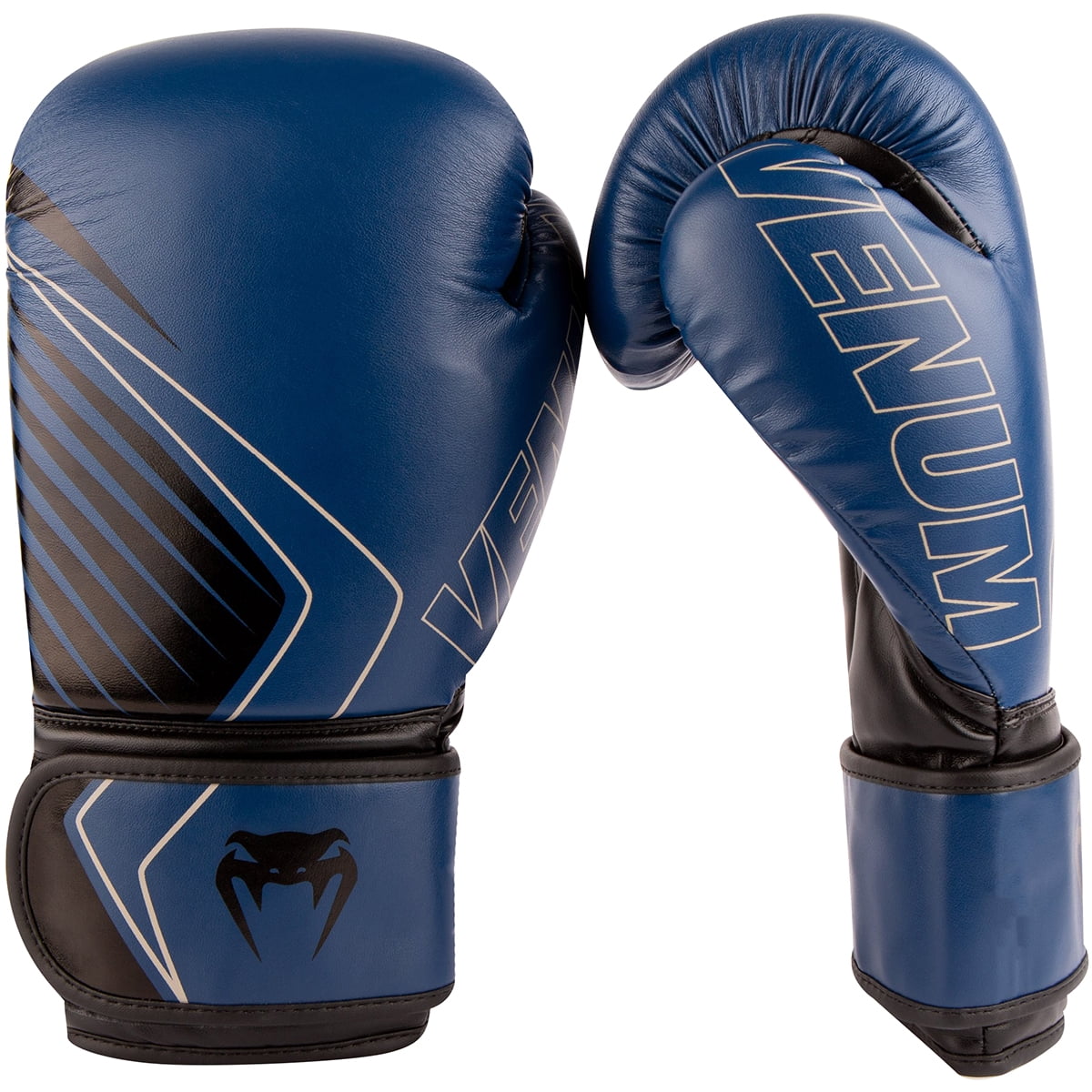 Venum Impact Monogram Hook and Loop Boxing Gloves - 8 oz. - Black