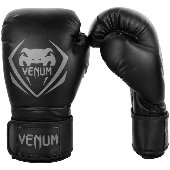 Venum Contender Hook and Loop Training Boxing Gloves - 8 oz. - Black/Gold
