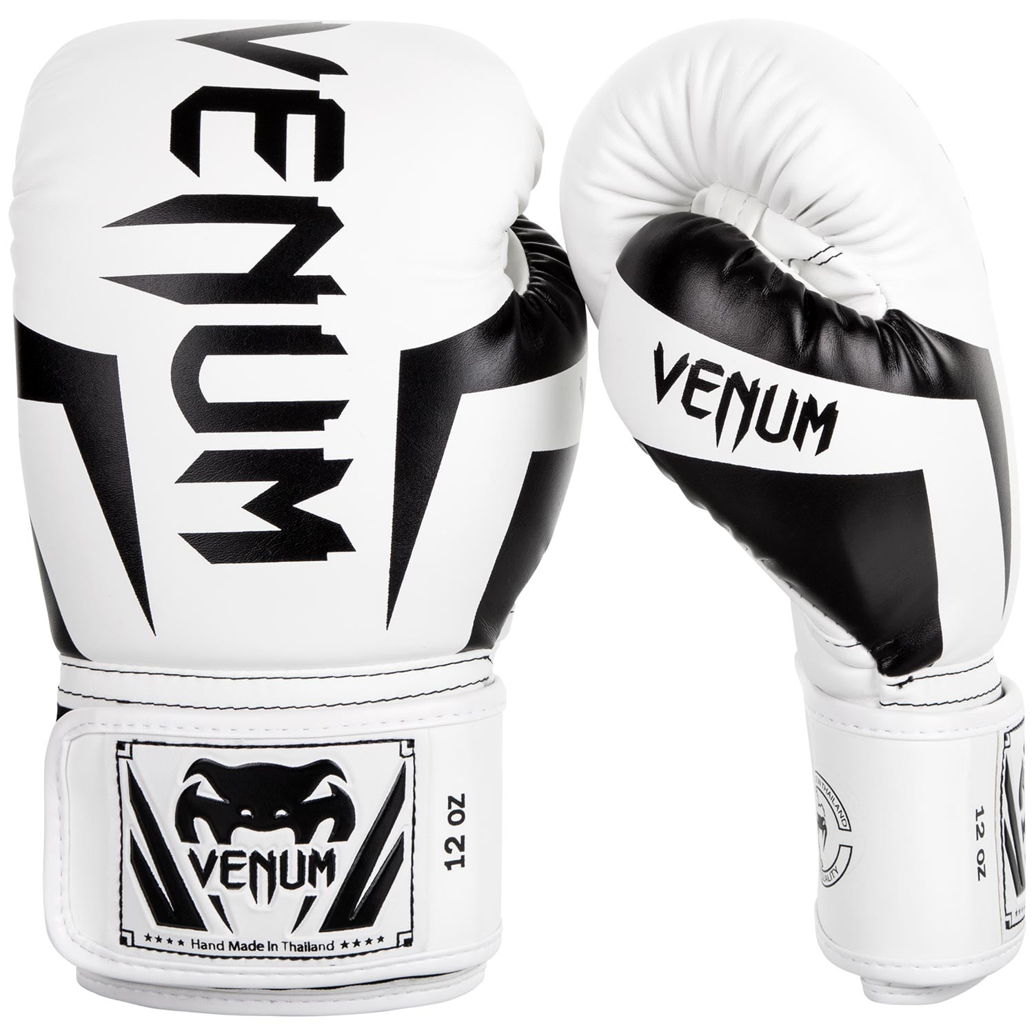 Venum Elite Boxing Gloves - White/Black 10 oz