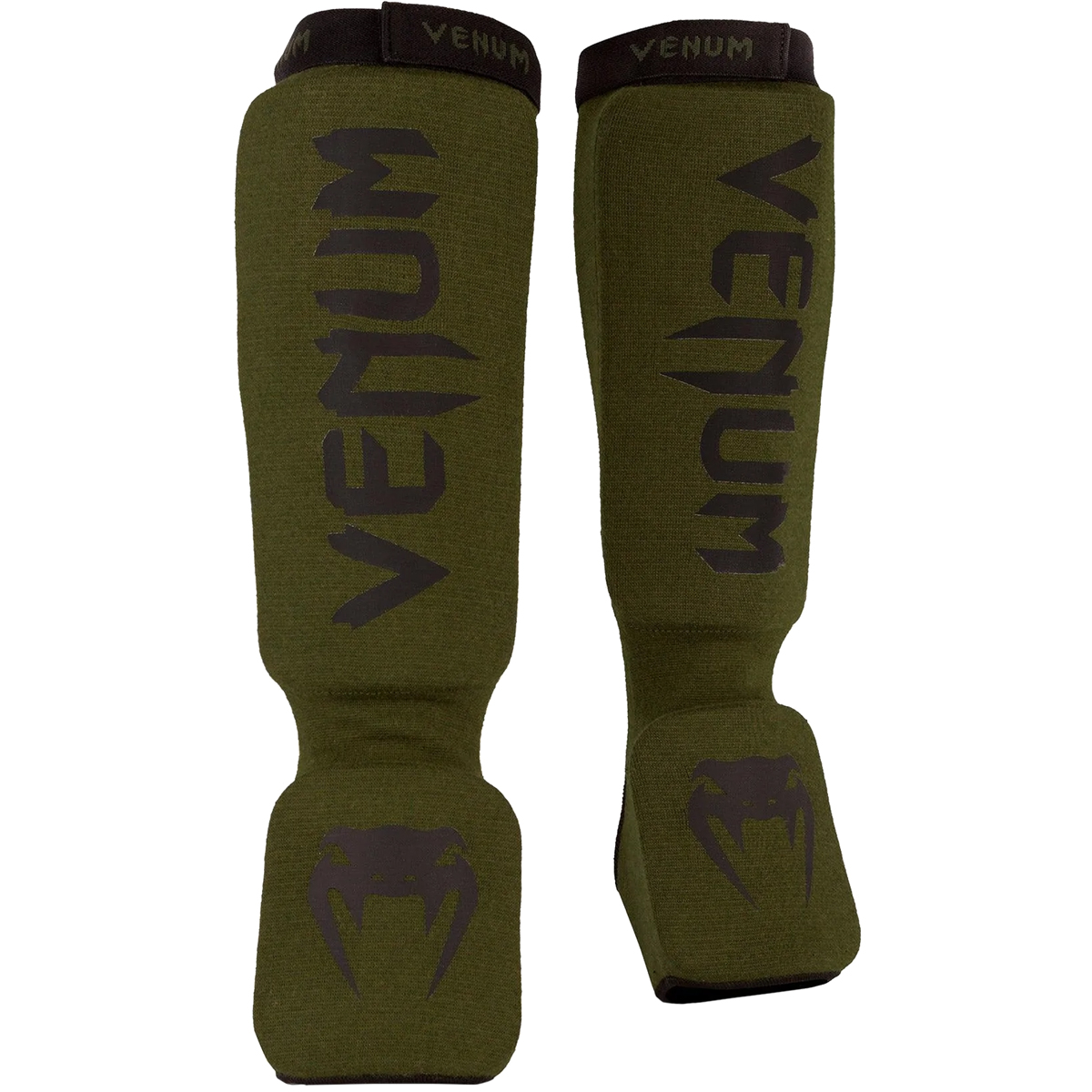 Venum Kontact Protective MMA Shin Instep Guards Large Khaki/Black
