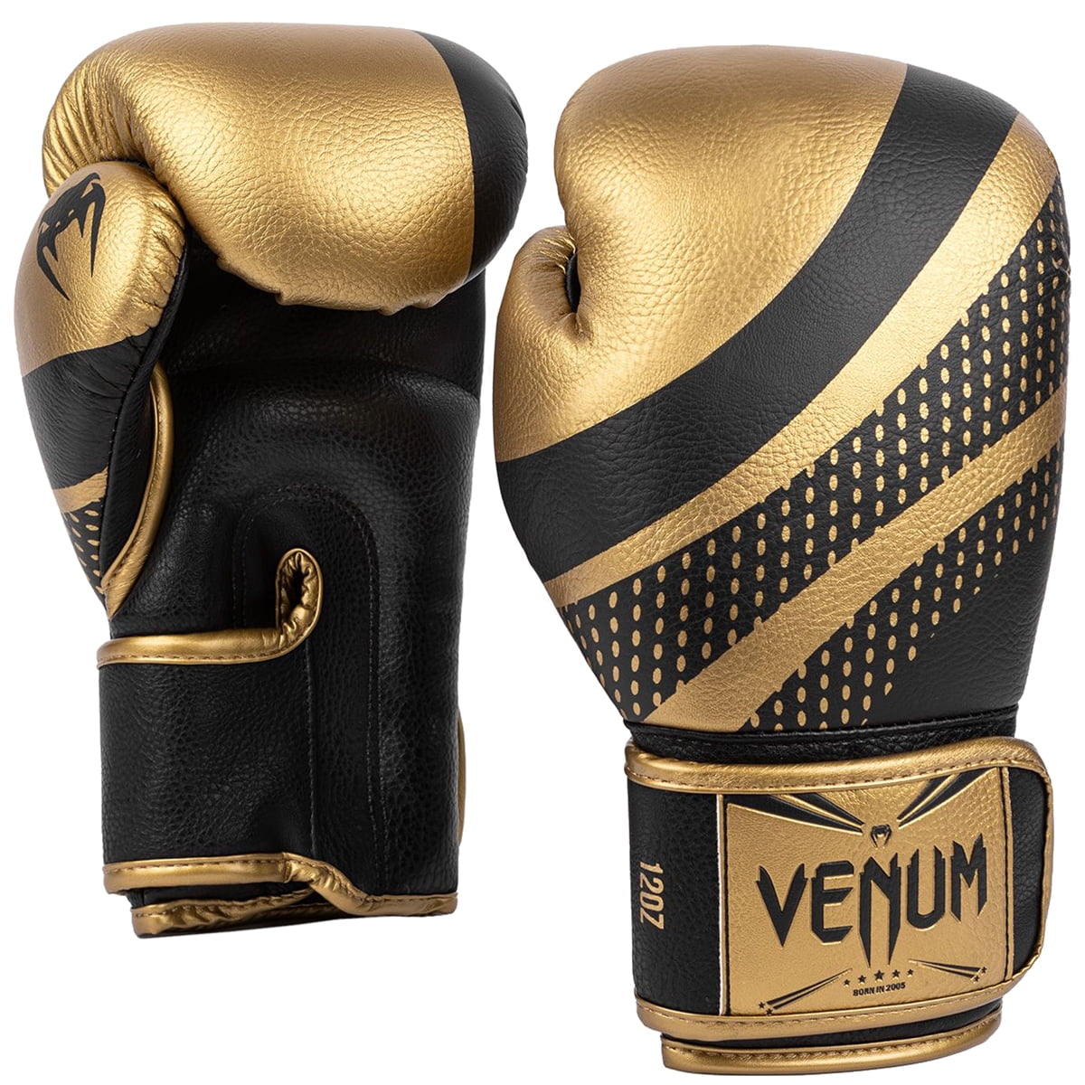 Venum Lightning Hook and Loop Boxing Gloves 10 oz. Gold Black