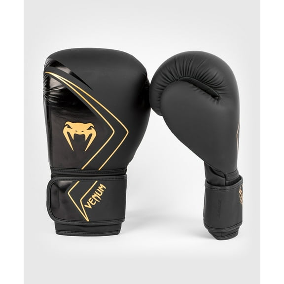 Venum Contender 2.0 Boxing Gloves - Black/Gold - 14oz - Unisex - Sparring and Bag Training