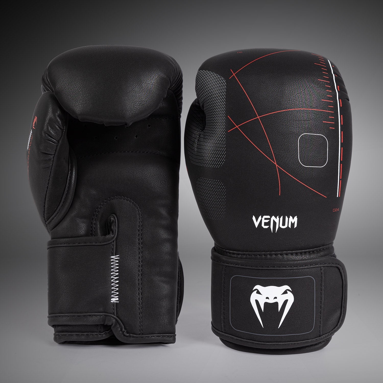 Venum Tactical XT Boxing Gloves - Black/Fire Red - 16-Ounce