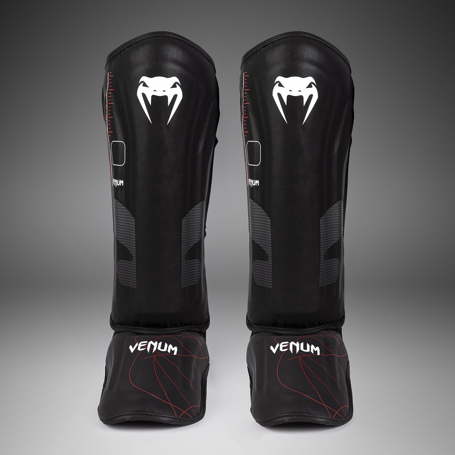 Venum Tactical XT Shinguards - Black/Fire Red - Large