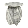 thumbnail image 1 of Venus 17.5" Contemporary Natural Marble Handmade X-Shaped End Table, Gray/Black, 1 of 8