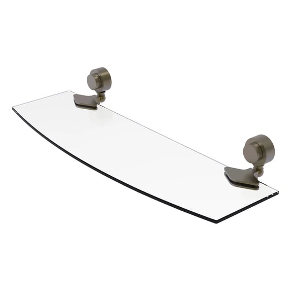Venus Collection 18-in Glass Shelf in Antique Brass