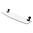 thumbnail image 1 of Venus Collection 24-in Glass Shelf with Groovy Accents in Antique Bronze, 1 of 3