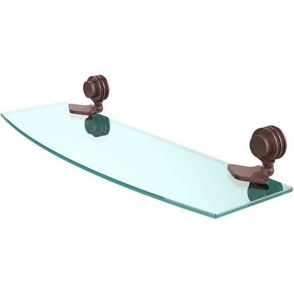 Venus Collection Glass Shelf with Dotted Accents - Antique Copper / 18 Inch