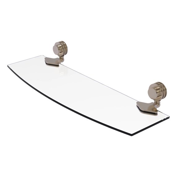 Venus Collection Glass Shelf with Dotted Accents - Antique Pewter / 18 Inch