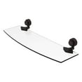 thumbnail image 1 of 433G/18-ABZ Venus Collection 18 Inch Glass Shelf with Groovy Accents, Antique Bronze, 1 of 3