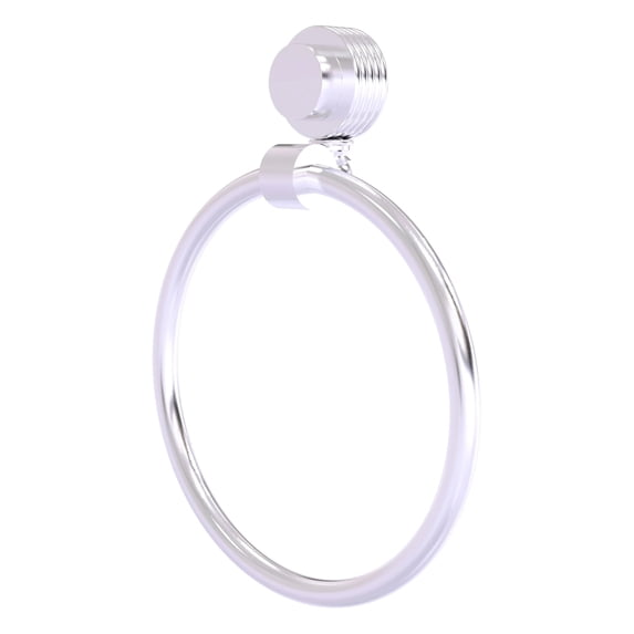Venus Collection Towel Ring with Groovy Accent in Satin Chrome