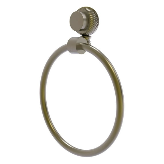 Venus Collection Towel Ring with Twist Accent in Antique Brass