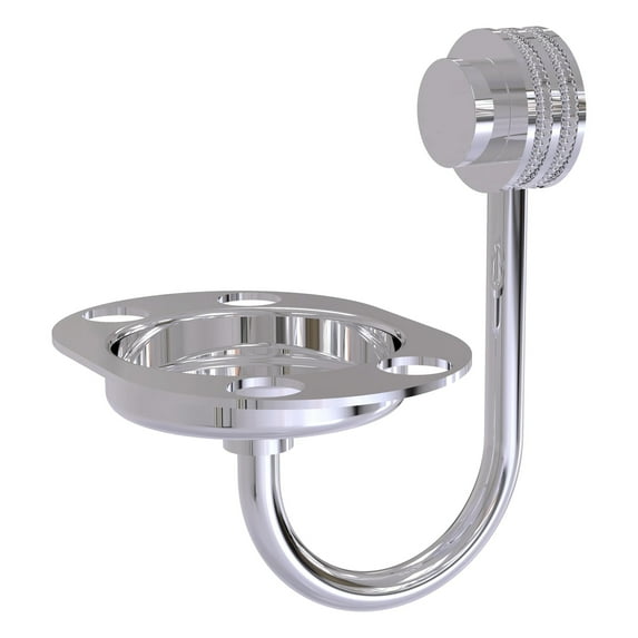 Venus Collection Tumbler and Toothbrush Holder with Dotted Accents in Polished Chrome