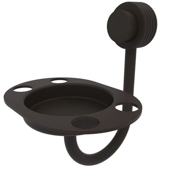 Venus Collection Tumbler and Toothbrush Holder with Groovy Accents in Oil Rubbed Bronze