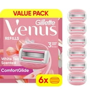 Venus ComfortGlide 3 White Tea Womens Razor Blade Refills, 6 Count