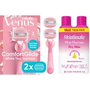 Venus ComfortGlide White Tea Razor and Skintimate Dry Skin Shave Gel Bundle